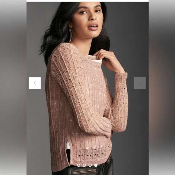 Anthropologie Pilcro Long Sleeve Open Stitch Netter Sweater - Picture 1 of 7